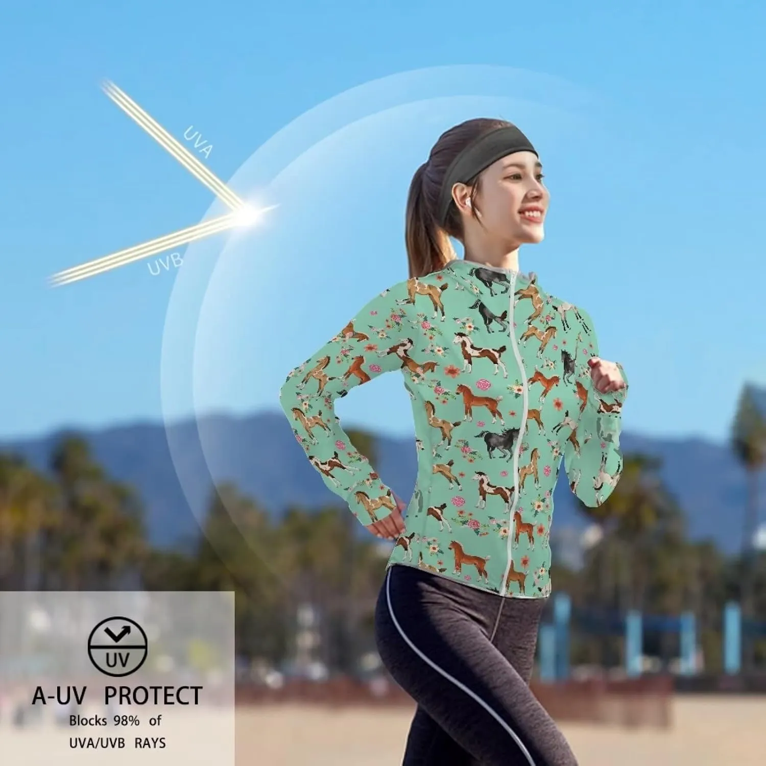 SEANATIVE Athletic Jacket for Women Lightweight Quick Dry Outdoor Running Hiking Shirts Summer Sun Protection Hoodie Top