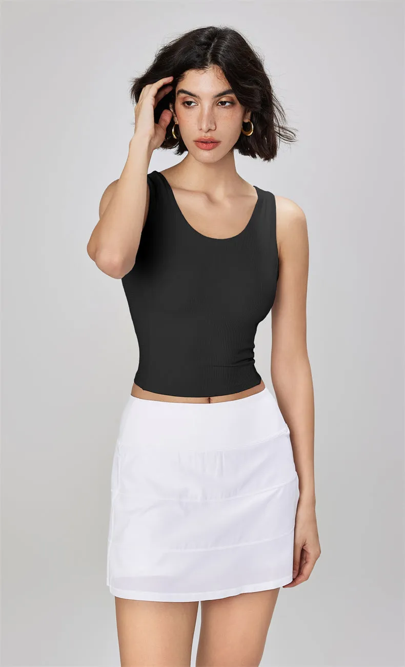 Selena Ribbed Open Back Tank Top