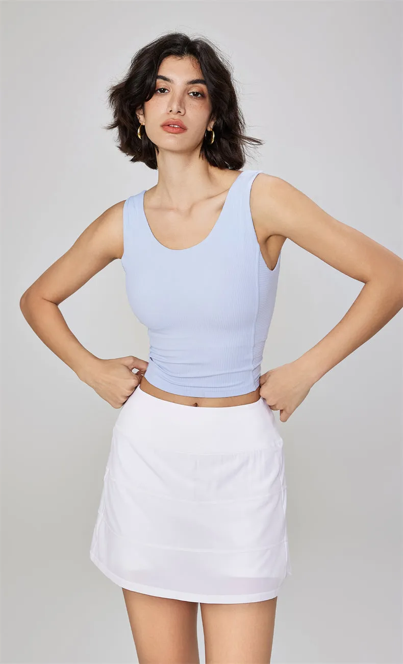 Selena Ribbed Open Back Tank Top