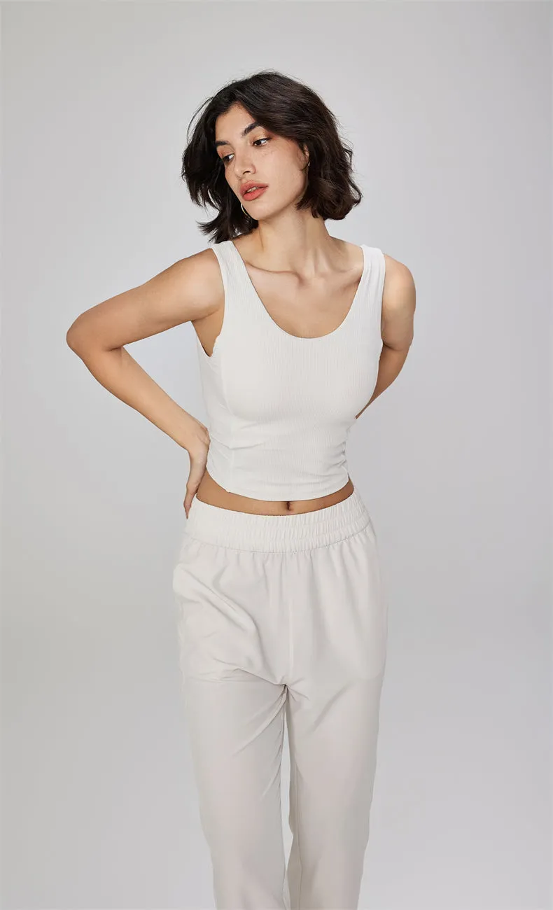 Selena Ribbed Open Back Tank Top