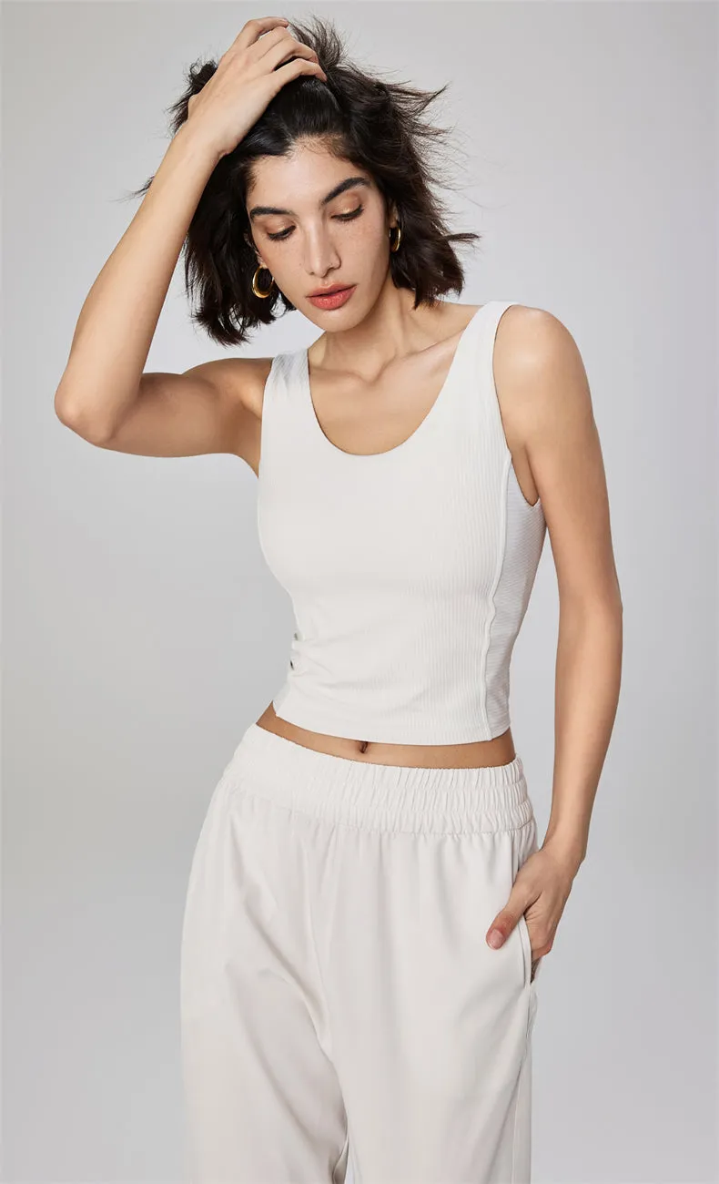 Selena Ribbed Open Back Tank Top