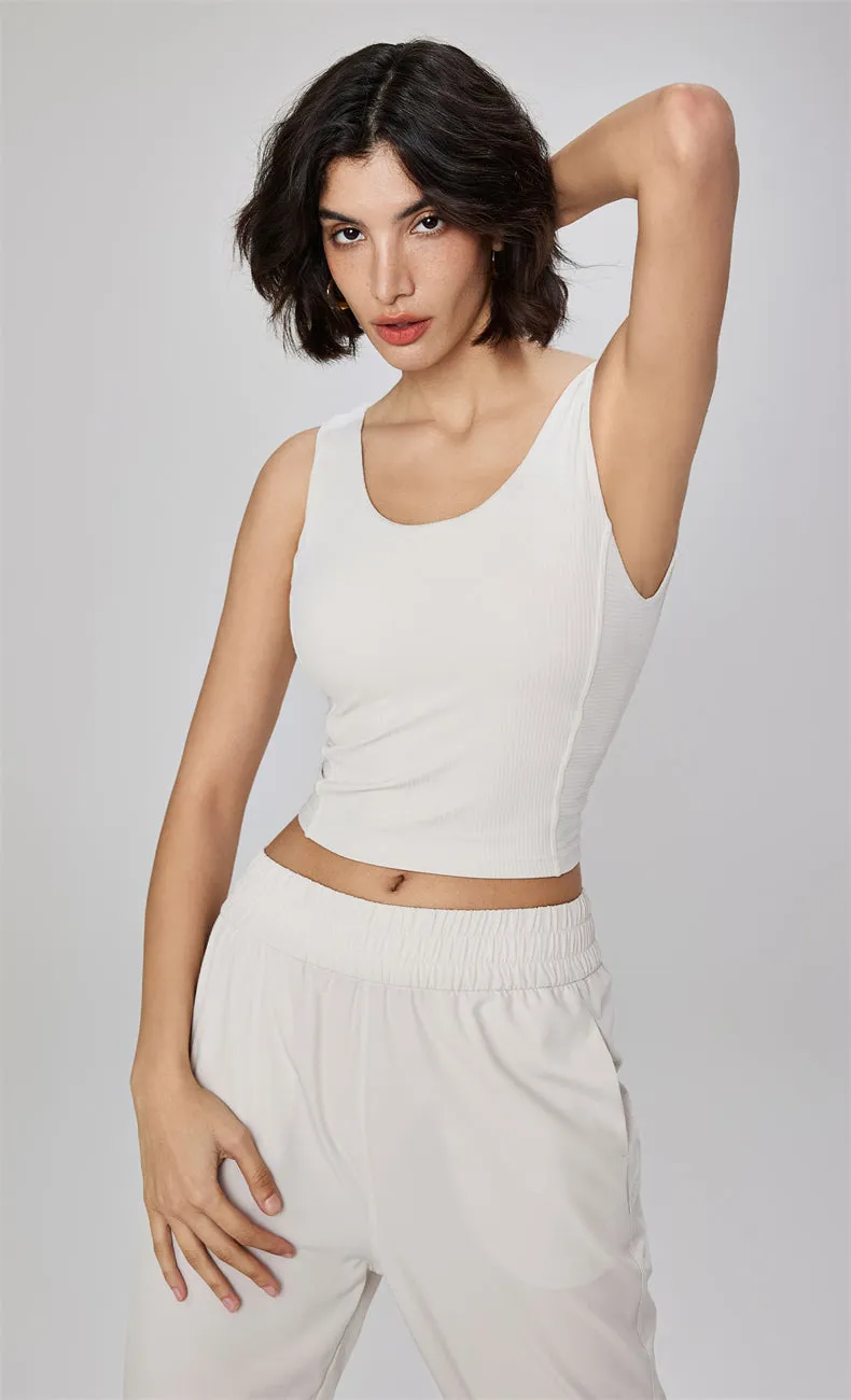 Selena Ribbed Open Back Tank Top