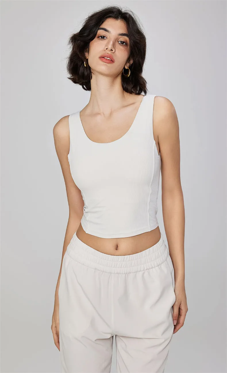 Selena Ribbed Open Back Tank Top