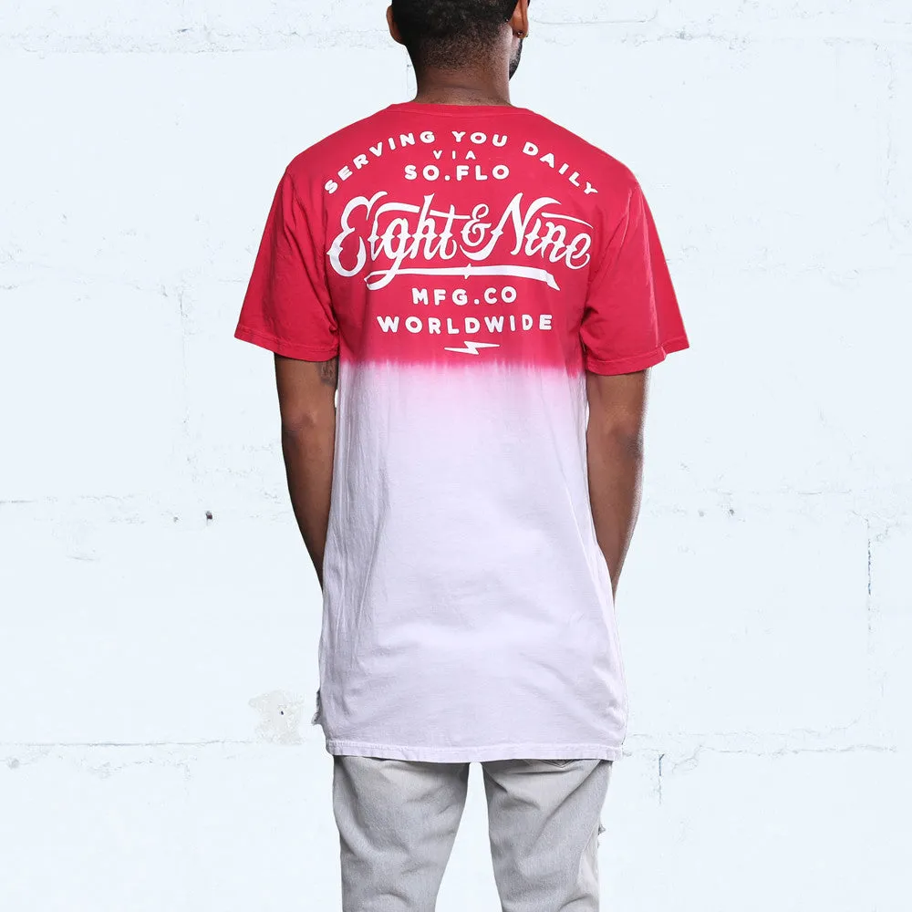 Served Dip Dye T Shirt Gym Red