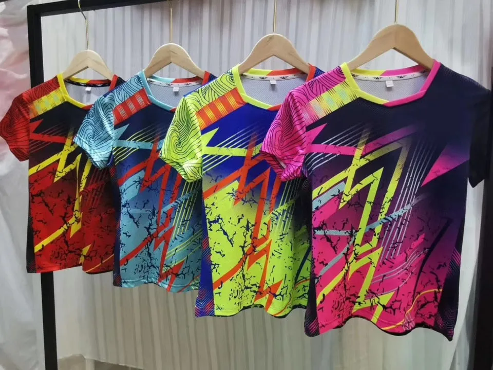 Short sleeve Men Women Badminton Shirts Quick Dry Breathable golf Table Tennis t shirts running t-shirt Fitness clothing