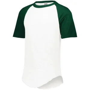 Short Sleeve Retro Baseball Jersey White-Forest