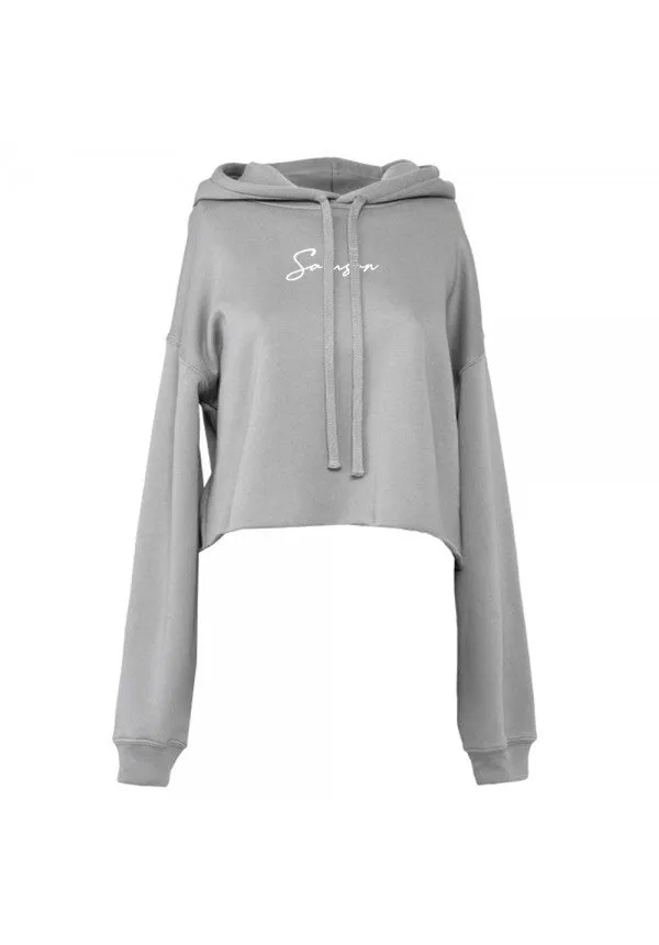 SIGNATURE CROP HOODIE - STORM GREY