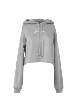 SIGNATURE CROP HOODIE - STORM GREY