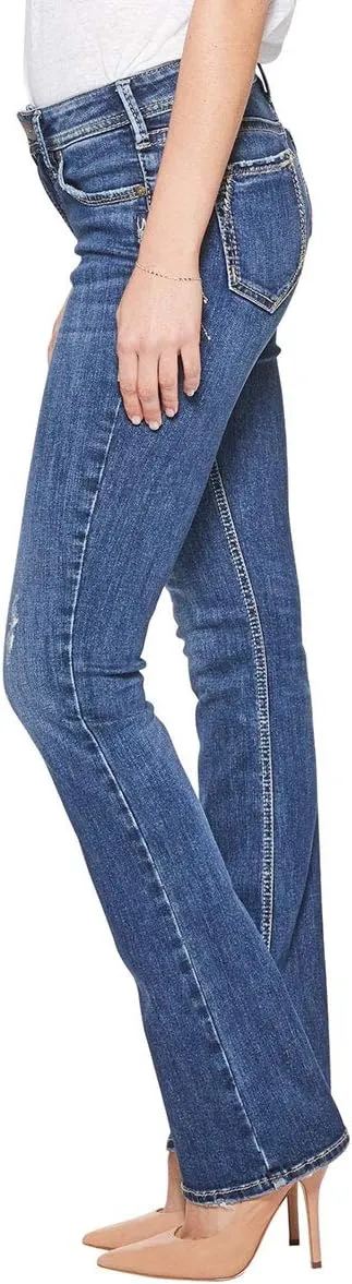Silver Jeans Co. Women's Elyse Mid Rise Comfort Fit Slim Bootcut Jeans-Legacy