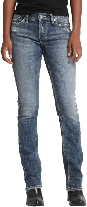 Silver Jeans Co. Women's Elyse Mid Rise Comfort Fit Slim Bootcut Jeans-Legacy