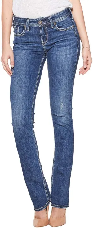 Silver Jeans Co. Women's Elyse Mid Rise Comfort Fit Slim Bootcut Jeans-Legacy