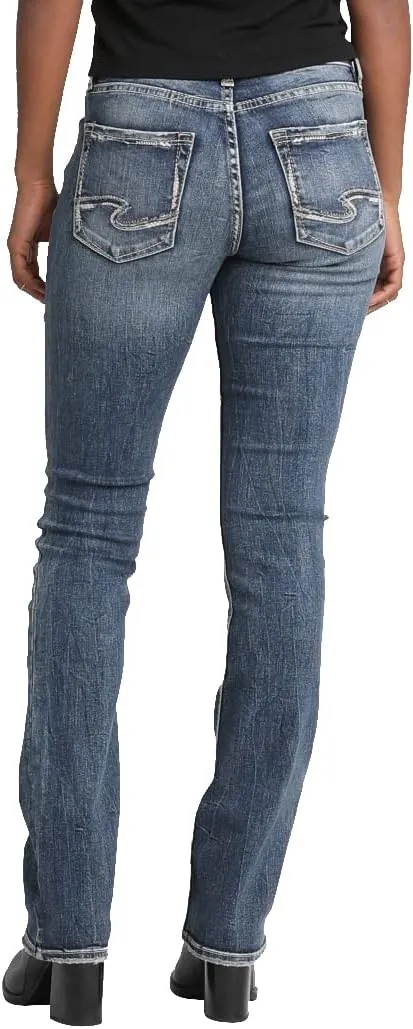 Silver Jeans Co. Women's Elyse Mid Rise Comfort Fit Slim Bootcut Jeans-Legacy