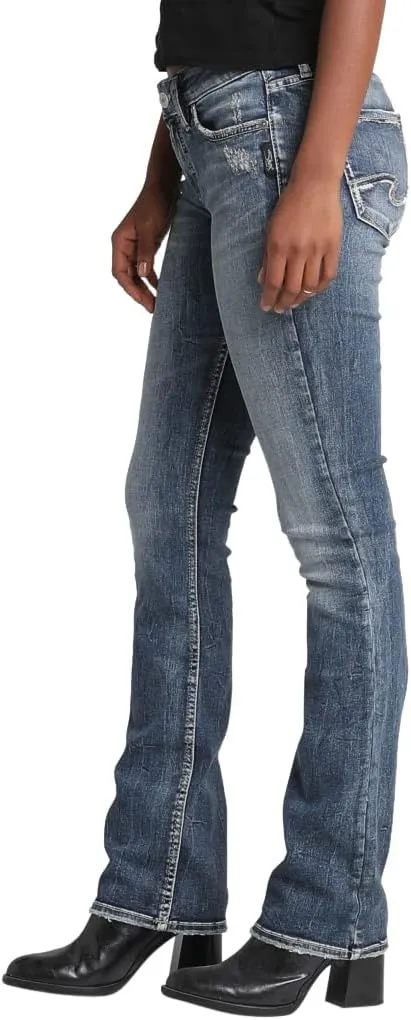 Silver Jeans Co. Women's Elyse Mid Rise Comfort Fit Slim Bootcut Jeans-Legacy