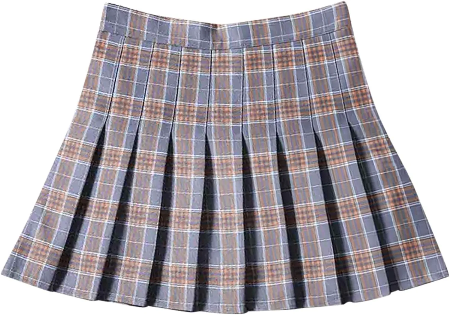 Skirts for Women High Waist Chain A-Line Skirt High Waist Check Pleated Fairy Mini Skirt Skater School Tennis
