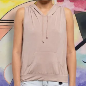 Sleeveless Jersey Hoodie