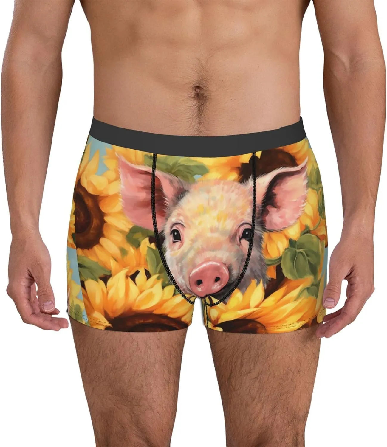 Smiling Men's Boxer Briefs Soft Breathable Underwear Stretch Moisture-Wicking Trunks Tagless