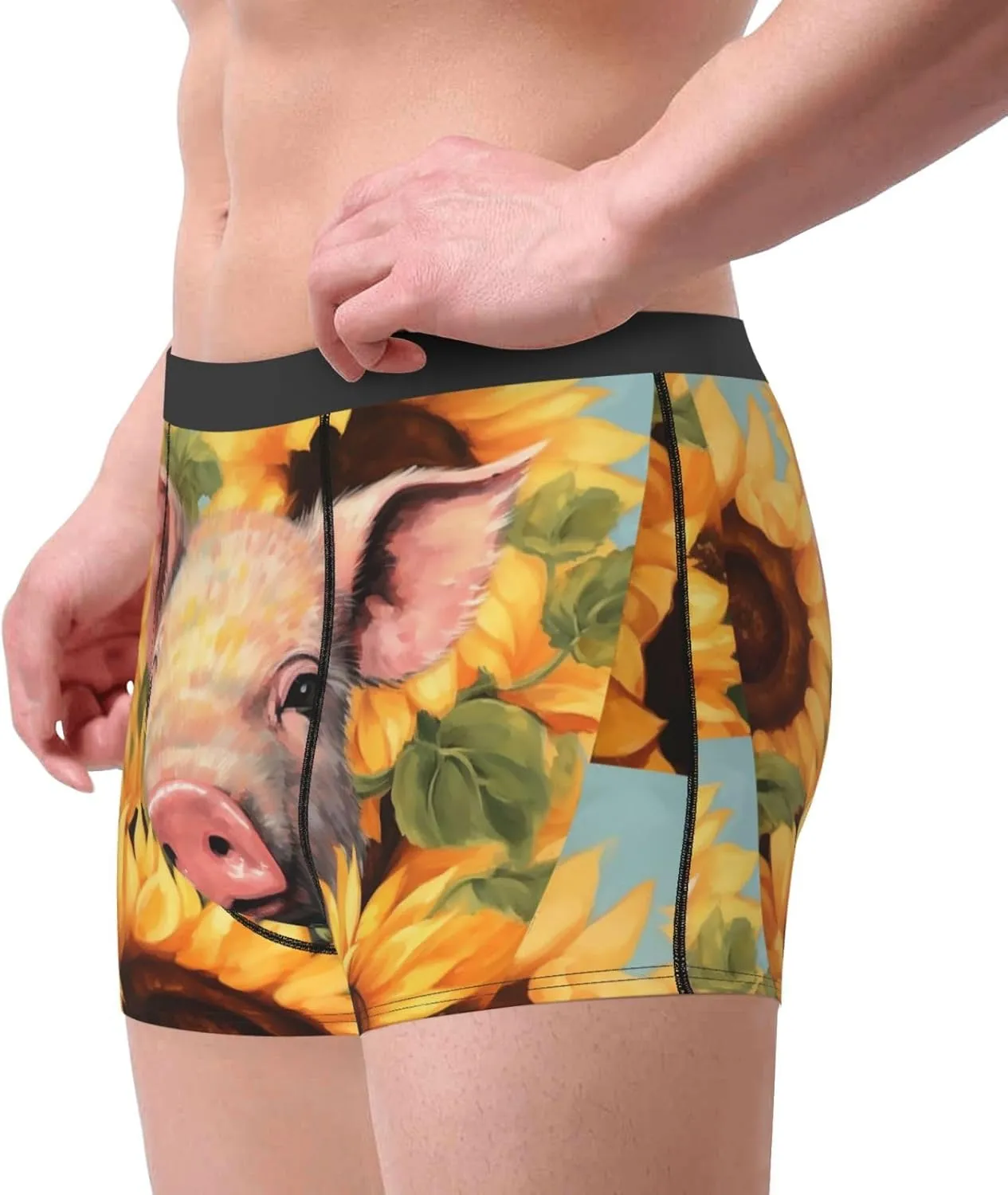Smiling Men's Boxer Briefs Soft Breathable Underwear Stretch Moisture-Wicking Trunks Tagless