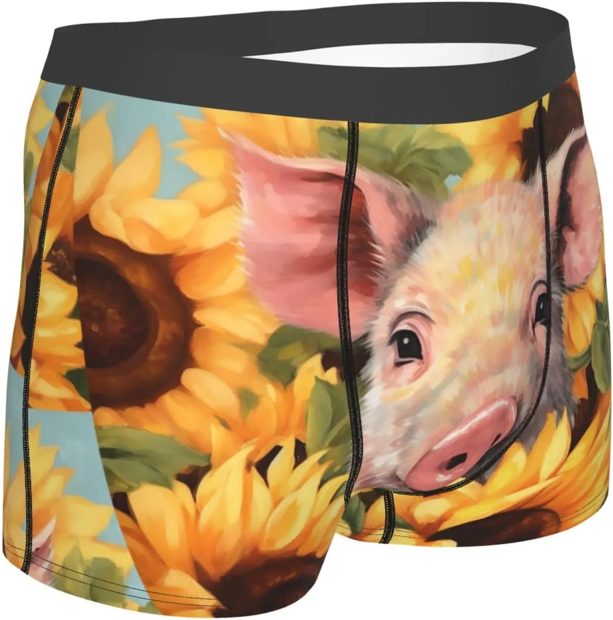 Smiling Men's Boxer Briefs Soft Breathable Underwear Stretch Moisture-Wicking Trunks Tagless