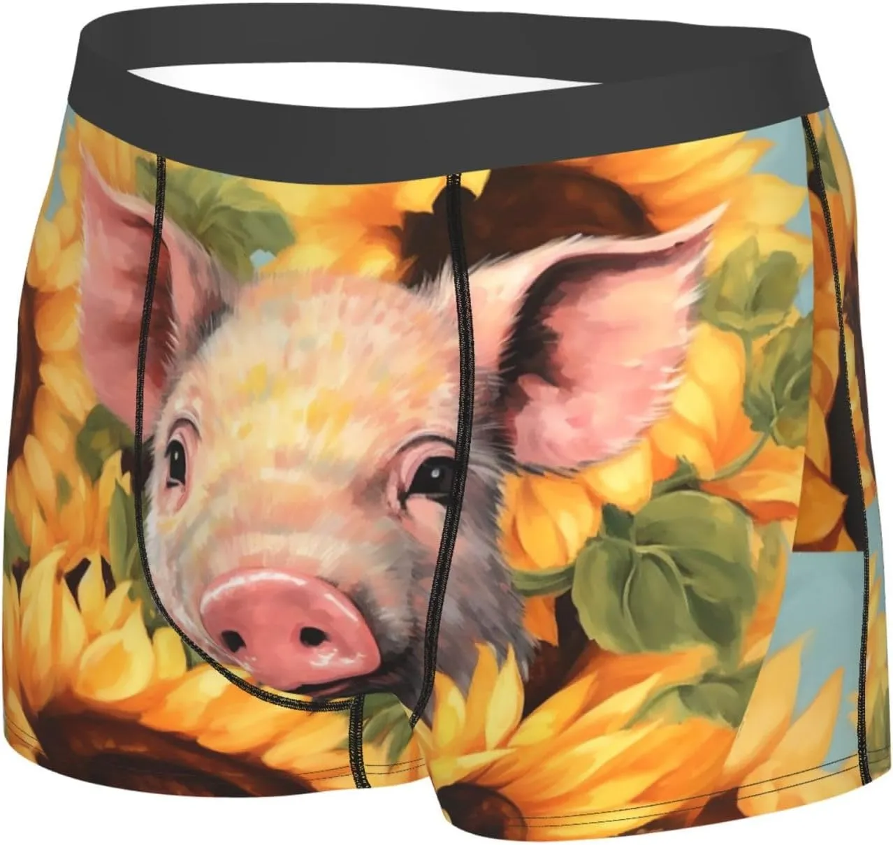 Smiling Men's Boxer Briefs Soft Breathable Underwear Stretch Moisture-Wicking Trunks Tagless