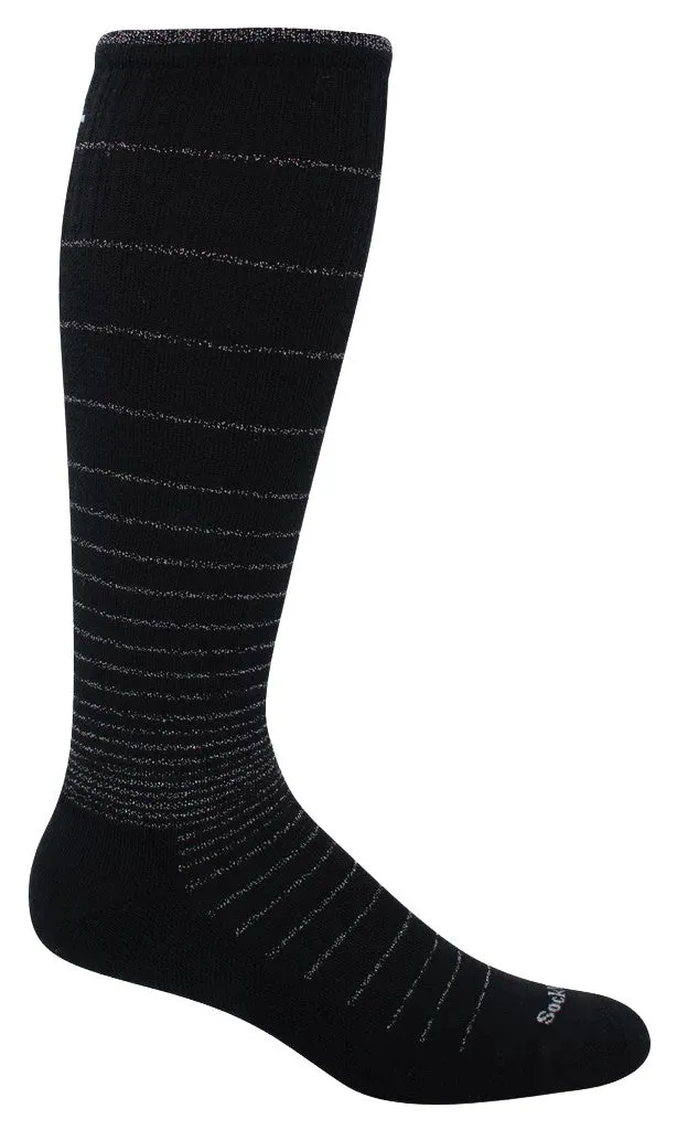 SockWell Women's Circulator | Moderate Graduated Compression Socks Black Sparkle