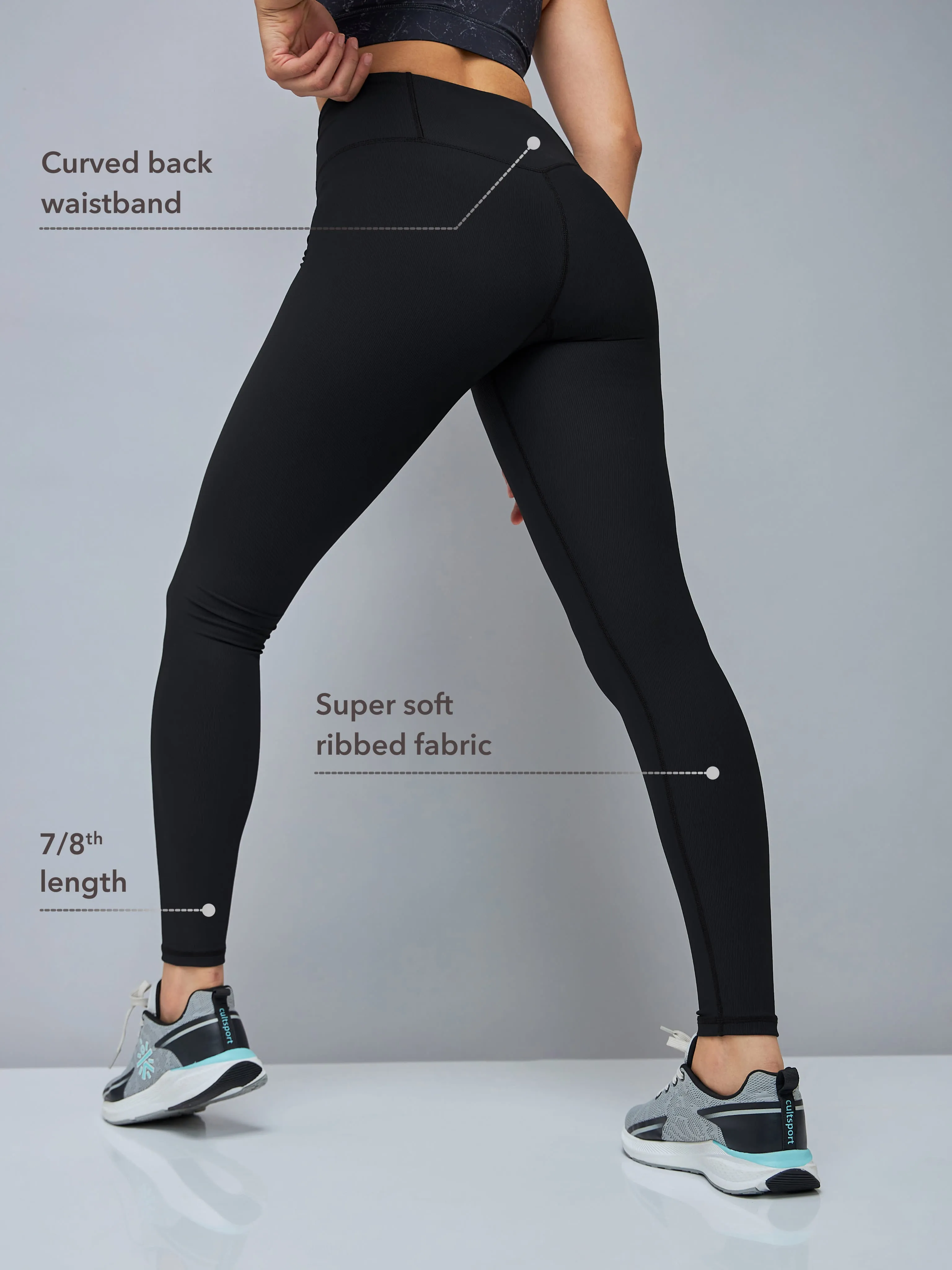 Solid High Waist Tights with Side Pocket