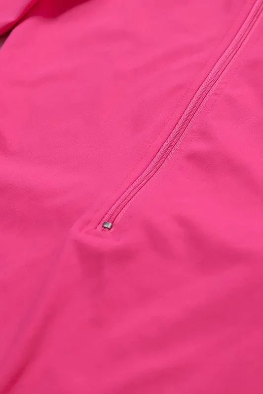 Solid Zippered Long-Sleeved Sports Jumpsuit