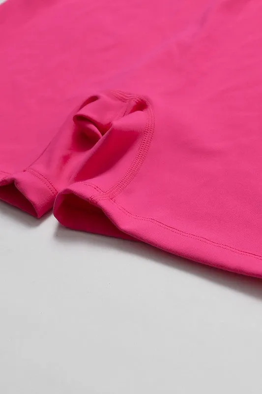 Solid Zippered Long-Sleeved Sports Jumpsuit
