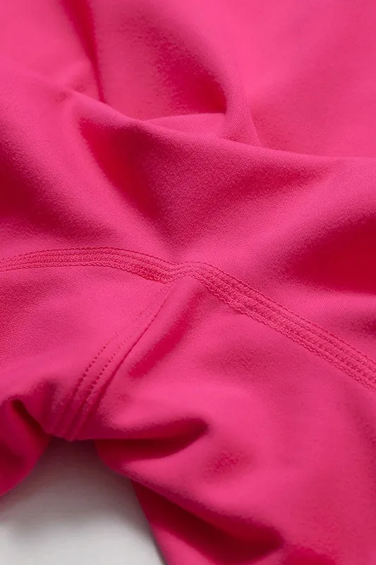 Solid Zippered Long-Sleeved Sports Jumpsuit