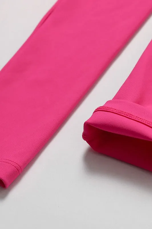 Solid Zippered Long-Sleeved Sports Jumpsuit