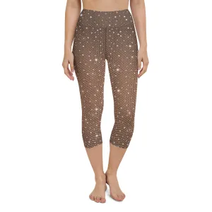 Sparkle Fishnet Print Yoga Capris