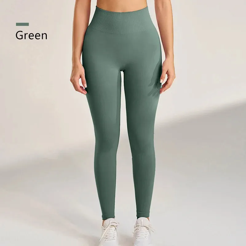 Sports High Waisted Hip Peach Bottoms Fitness Yoga Pants Jogging Cycling Skinny Nine Pants Women's Seamless Leggings