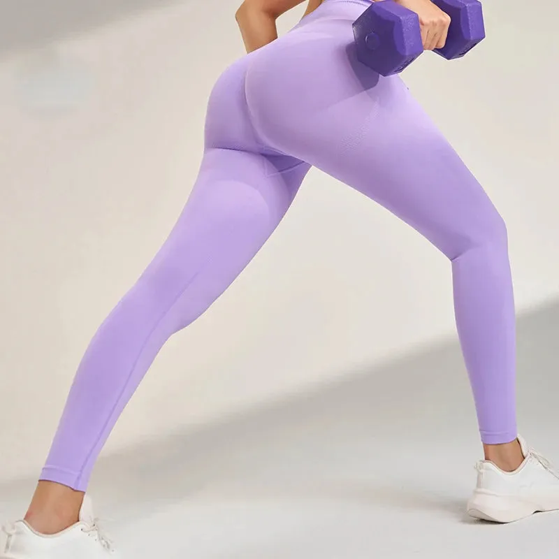 Sports High Waisted Hip Peach Bottoms Fitness Yoga Pants Jogging Cycling Skinny Nine Pants Women's Seamless Leggings