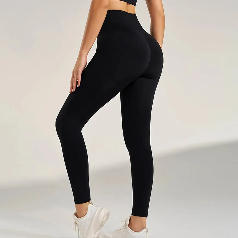 Sports High Waisted Hip Peach Bottoms Fitness Yoga Pants Jogging Cycling Skinny Nine Pants Women's Seamless Leggings