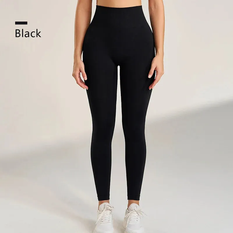 Sports High Waisted Hip Peach Bottoms Fitness Yoga Pants Jogging Cycling Skinny Nine Pants Women's Seamless Leggings