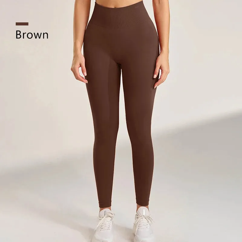 Sports High Waisted Hip Peach Bottoms Fitness Yoga Pants Jogging Cycling Skinny Nine Pants Women's Seamless Leggings