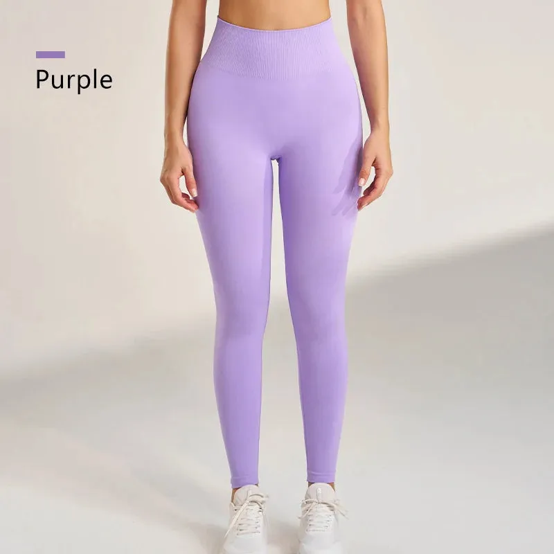 Sports High Waisted Hip Peach Bottoms Fitness Yoga Pants Jogging Cycling Skinny Nine Pants Women's Seamless Leggings
