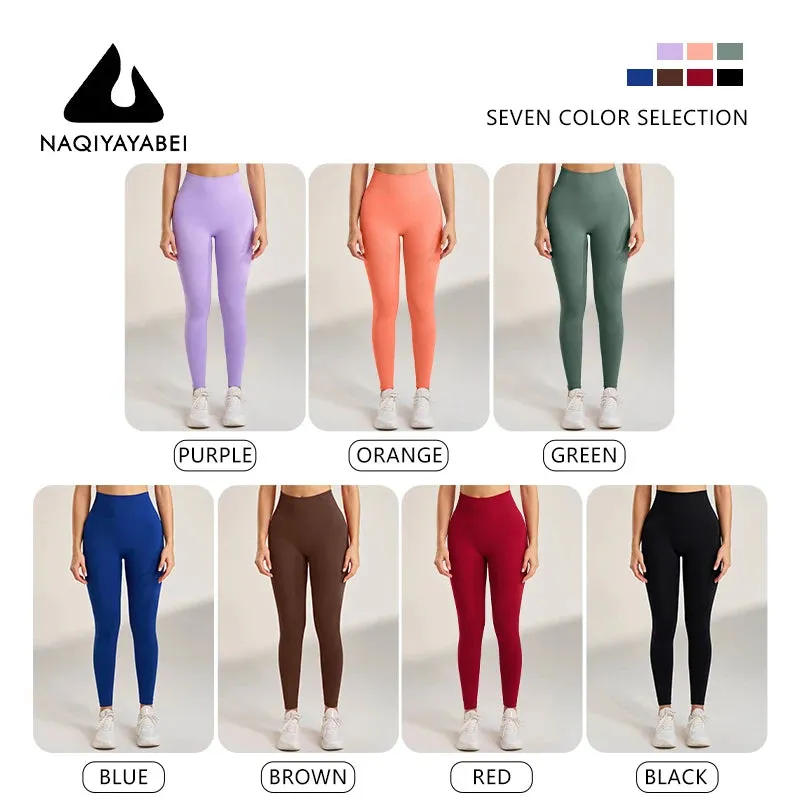 Sports High Waisted Hip Peach Bottoms Fitness Yoga Pants Jogging Cycling Skinny Nine Pants Women's Seamless Leggings