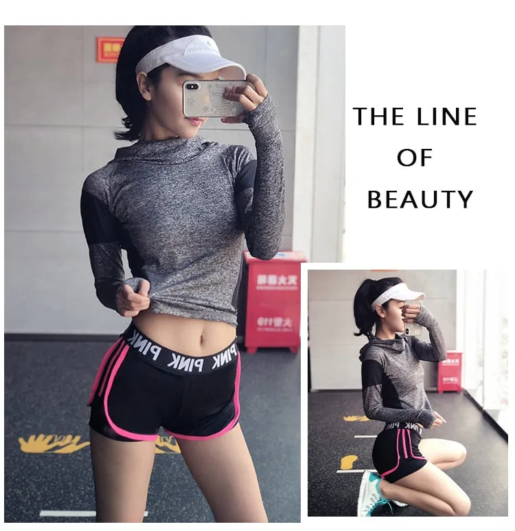 Sports running Yoga Middle Waisted Gym Fitness Elastic Quick Dry Running Shorts