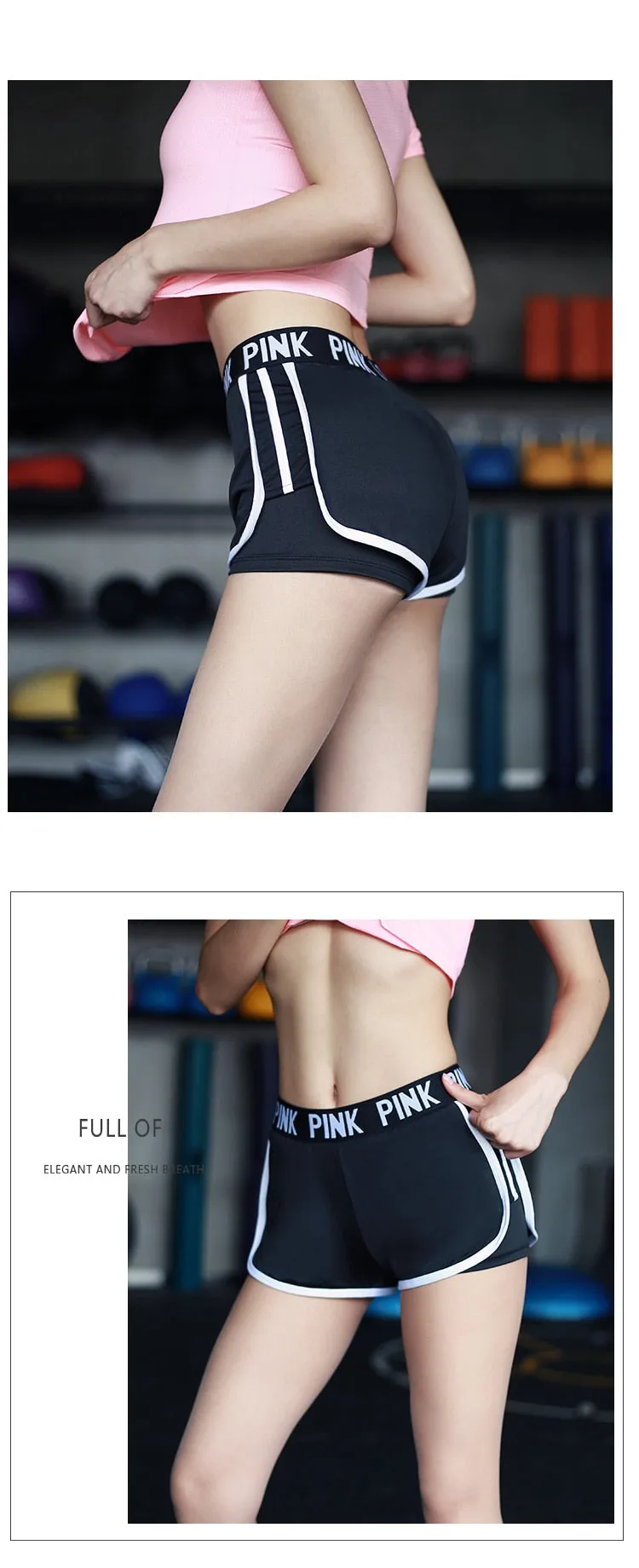 Sports running Yoga Middle Waisted Gym Fitness Elastic Quick Dry Running Shorts