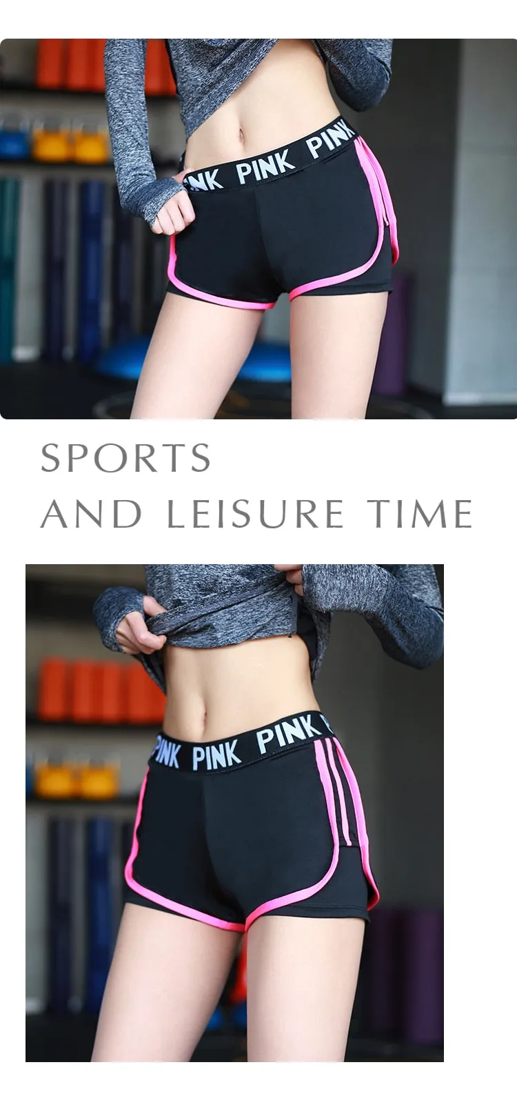 Sports running Yoga Middle Waisted Gym Fitness Elastic Quick Dry Running Shorts