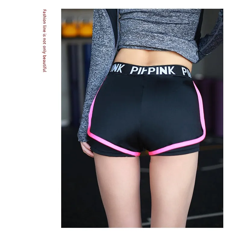 Sports running Yoga Middle Waisted Gym Fitness Elastic Quick Dry Running Shorts