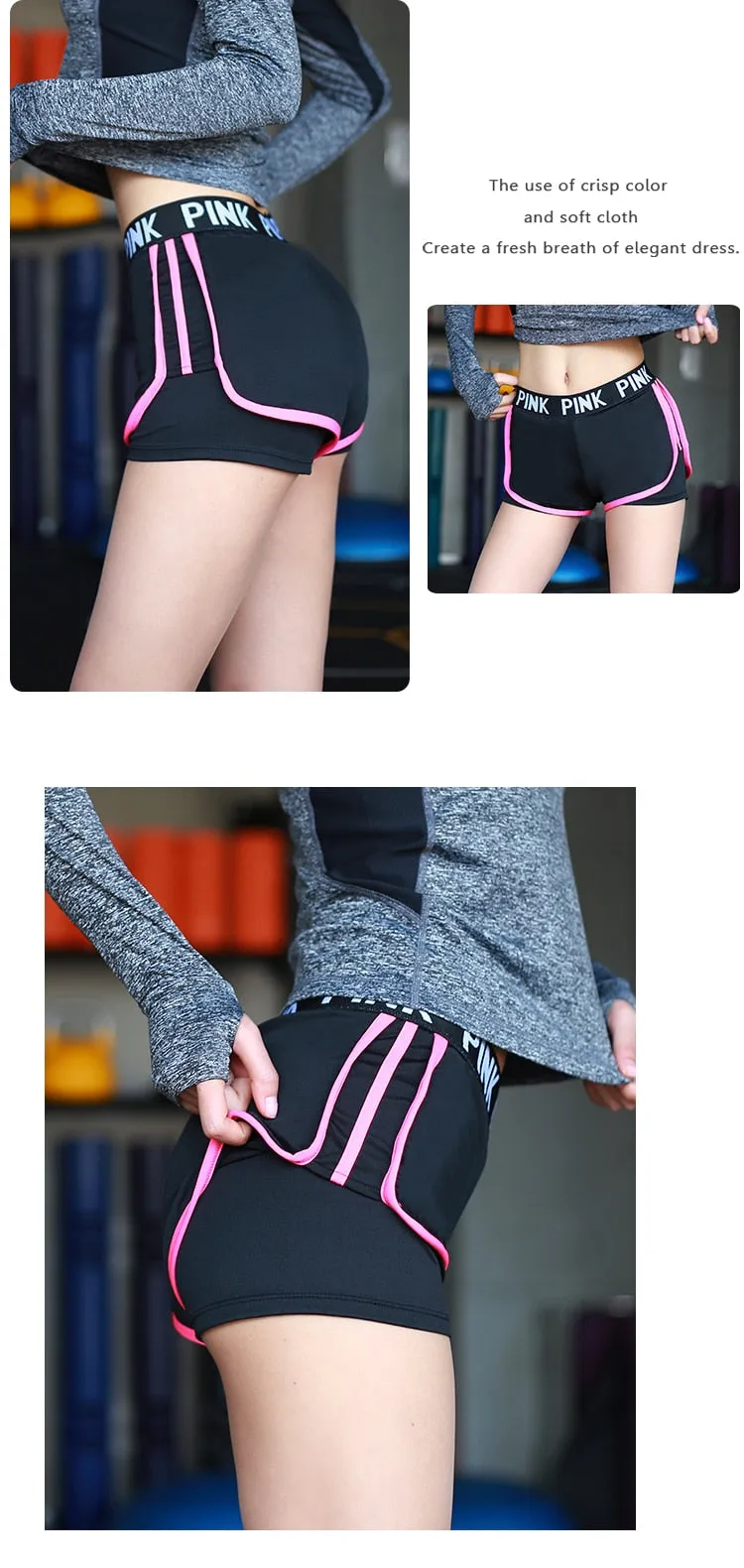 Sports running Yoga Middle Waisted Gym Fitness Elastic Quick Dry Running Shorts