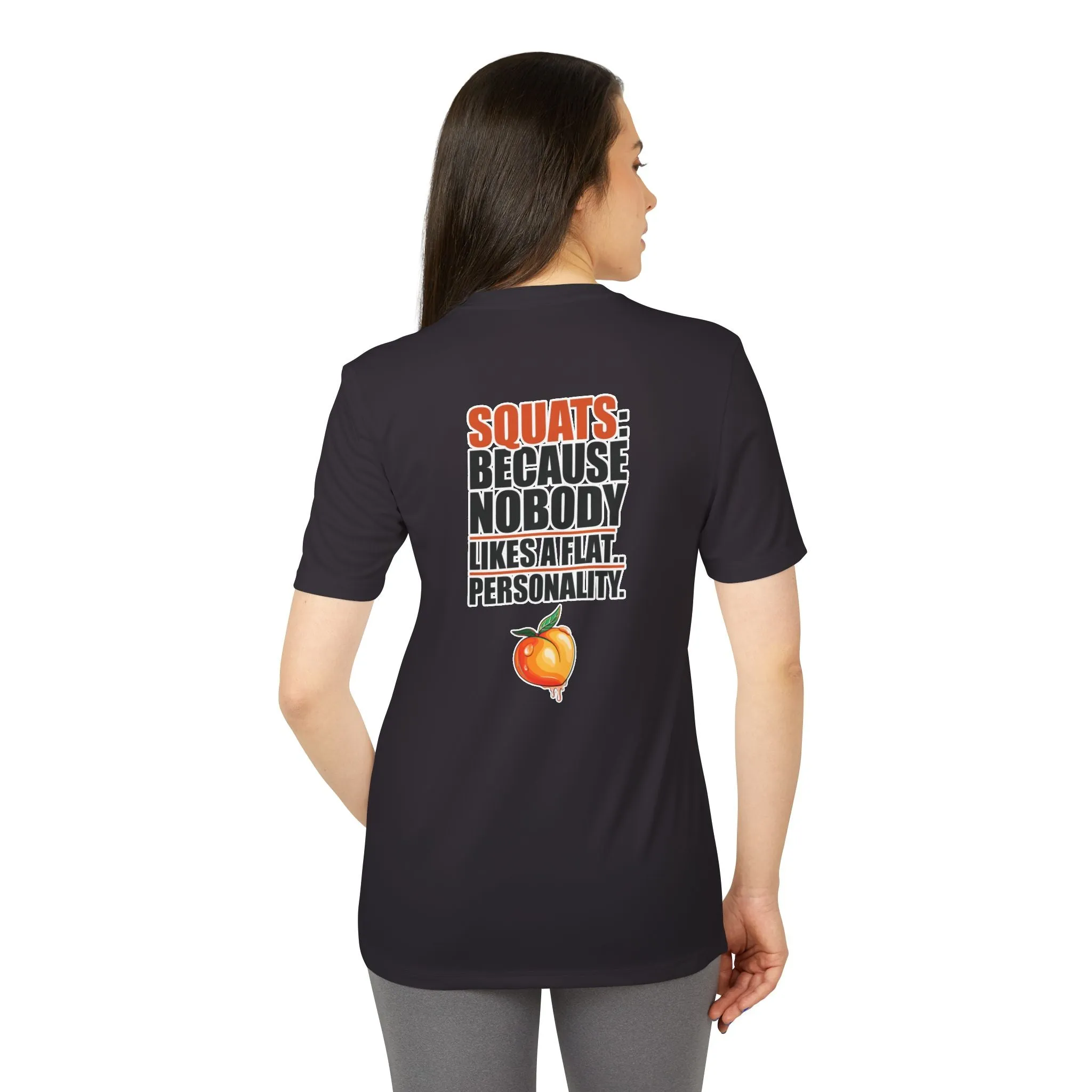 Squats: Because Nobody Likes a Flat Personality | Adidas Gym T-shirt by VTown Designs