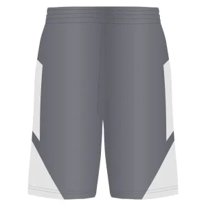 Step-Back Graphite-White Basketball Shorts