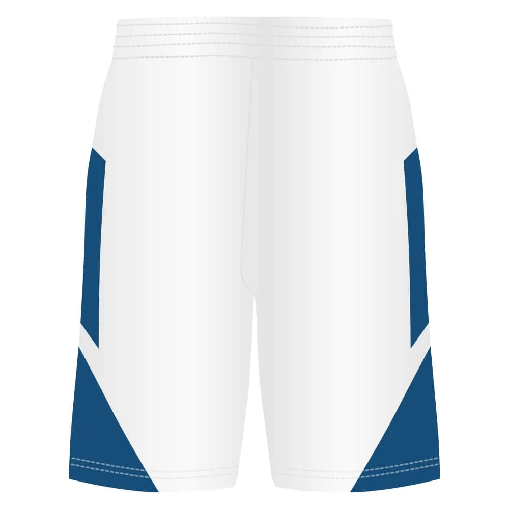 Step-Back White-Royal Basketball Shorts