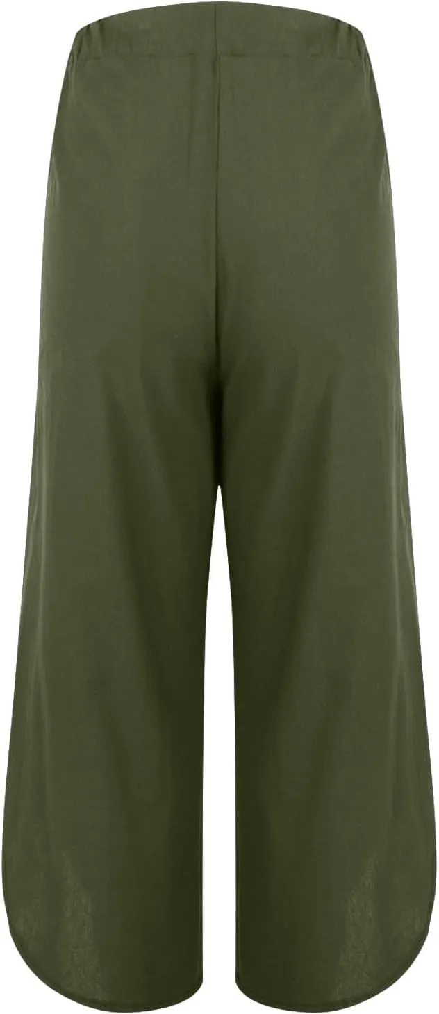 Straight Leg Sweatpants for Women Comfy Work Pants with Elastic High Waist Paper Boho Lounge Pants Baggy Palazzo