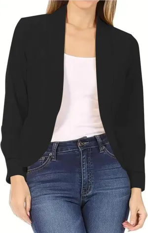 Summer Blazers for Women Lightweight 2025 Open Front Solid Color Blazer Jacket Suit Lightweight Bussiness