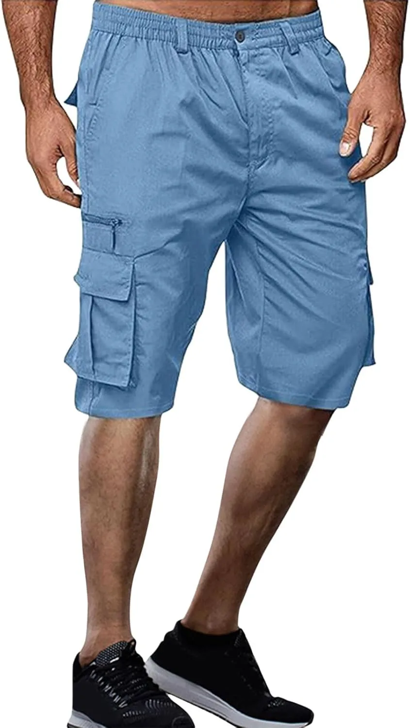 Summer Casual Cargo Shorts Mens 2024 Lightweight Multi Pocket TrendyStreetwear Shorts Lightweight Beach Shorts