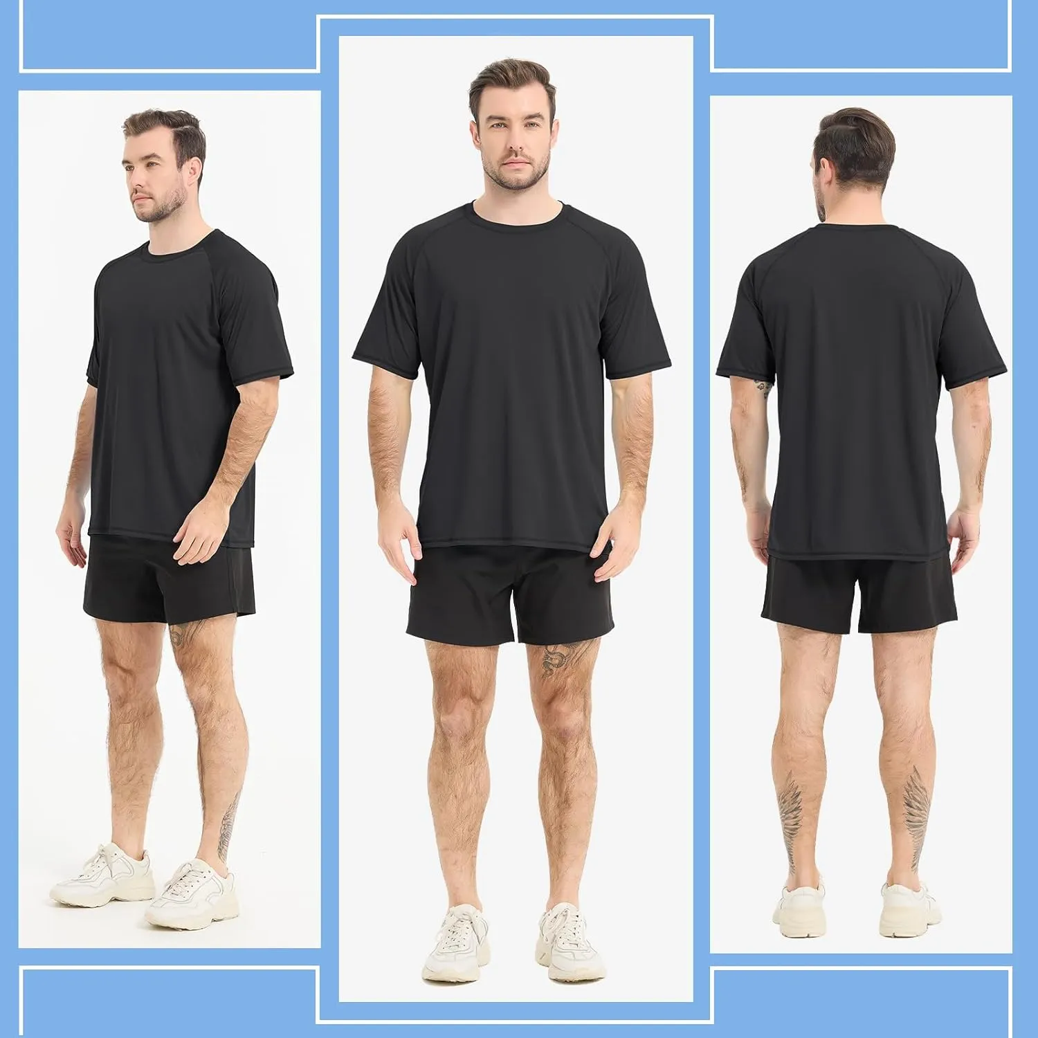 Sun Protection T-Shirts Short Sleeve Athletic Shirts for Men Quick Dry UPF 50  Workout for Running Fishing Hiking