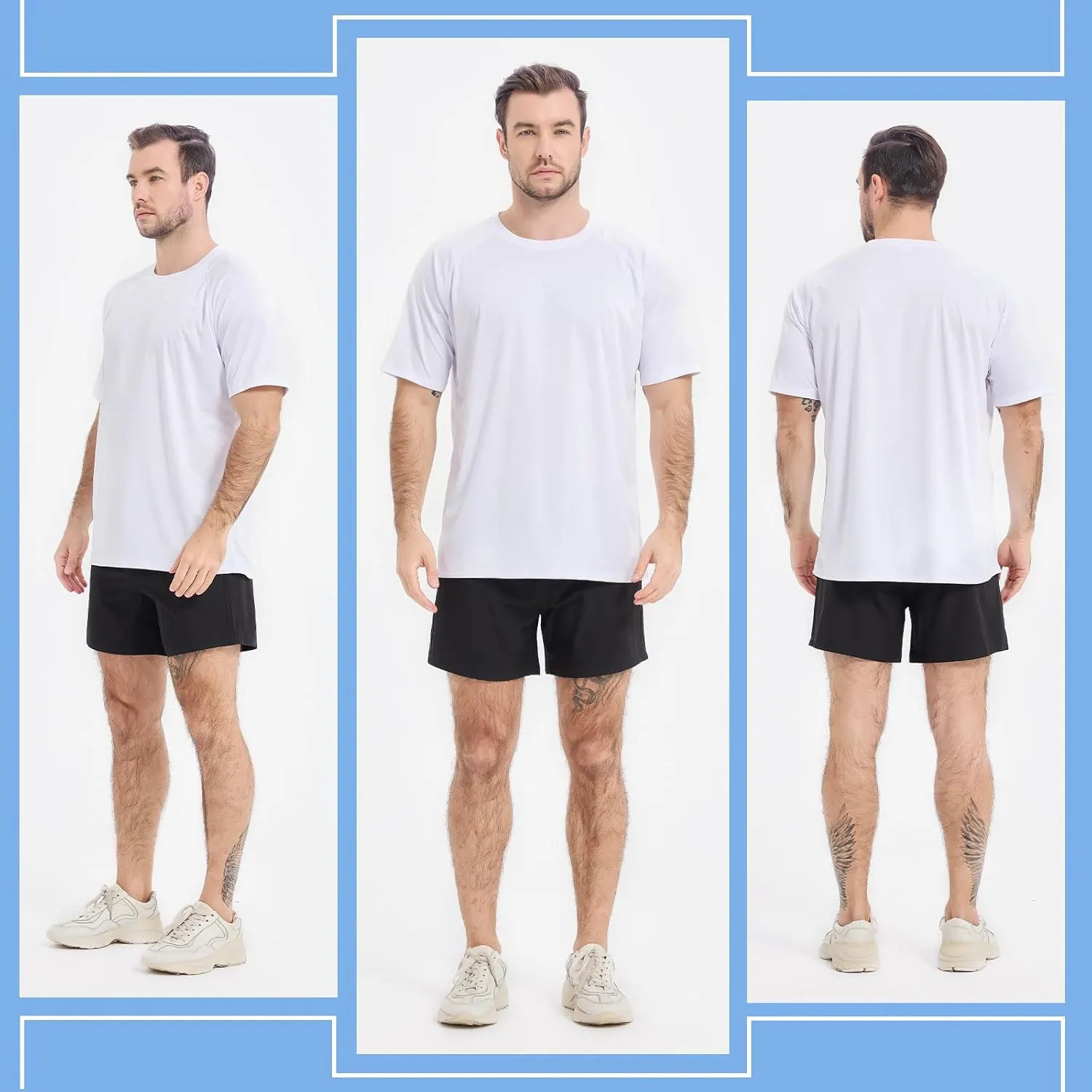 Sun Protection T-Shirts Short Sleeve Athletic Shirts for Men Quick Dry UPF 50  Workout for Running Fishing Hiking